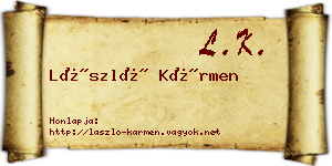 László Kármen névjegykártya